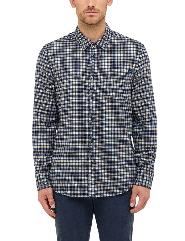 Mustang Eastbridge Men's Brushed Twill Mini Check Shirt | 100% Cotton Regular Fit 1016960