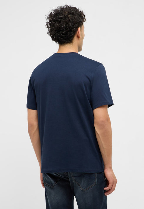Mustang Mens Dark Sapphire Navy Style Austin Logo Cotton T-Shirt 1017385