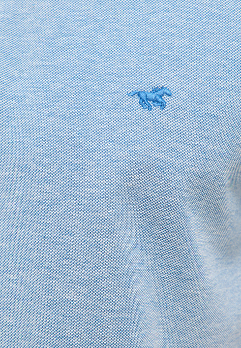 Mustang Palco Mid Blue 5232 Logo Organic Cotton Polo Shirt 1017411