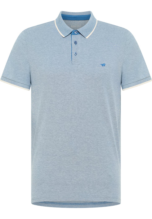 Mustang Palco Mid Blue 5232 Logo Organic Cotton Polo Shirt 1017411