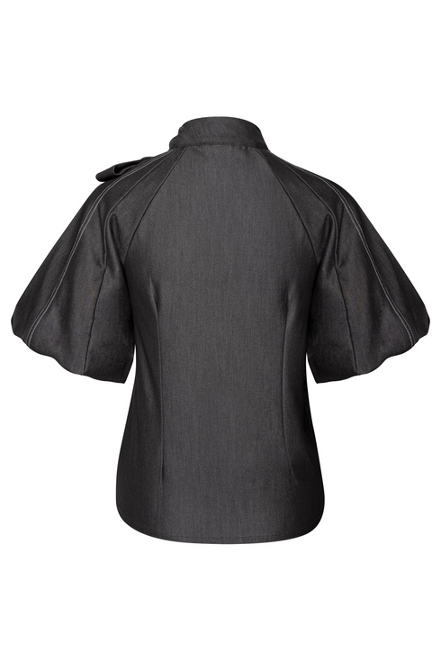 Kimara Nick Balloon-Sleeve Statement Blouse NICK - Grey