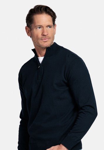 Baileys Pure Pima Cotton Quarter Zip Pullover NOS8400 - Navy