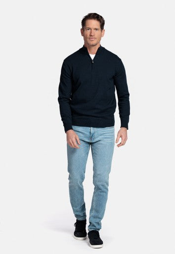 Baileys Pure Pima Cotton Quarter Zip Pullover NOS8400 - Navy