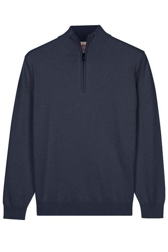 Baileys Pure Pima Cotton Quarter Zip Pullover NOS8400 - Navy