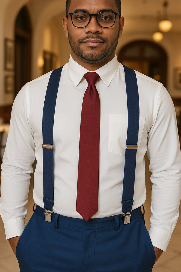 JKEL MB 01 Mens Plain Wide Clip Braces