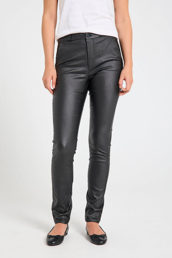 Freequent FQSOLVEJ Cooper Coated Ankle-Length Pants