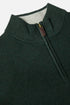 Benetti Oliver Forest Green Quarter-Zip Textured Knit Jumper