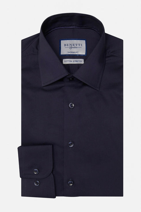 Benetti Oscar Tapered Fit Long Sleeve Formal Shirt - Men's Non-Iron Cotton