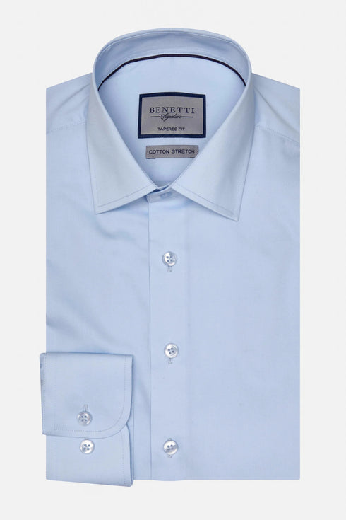 Benetti Oscar Tapered Fit Long Sleeve Formal Shirt - Men's Non-Iron Cotton
