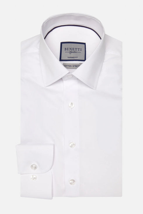 Benetti Oscar Tapered Fit Long Sleeve Formal Shirt - Men's Non-Iron Cotton
