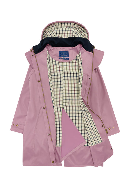 Lighthouse Outrider AW26 in Wild Rose Pink 3/4 Length Waterproof Heritage Raincoat