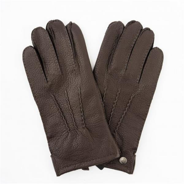 Bugatti Men’s Leather Gloves - Comfort and Style in Brown Leather 21143