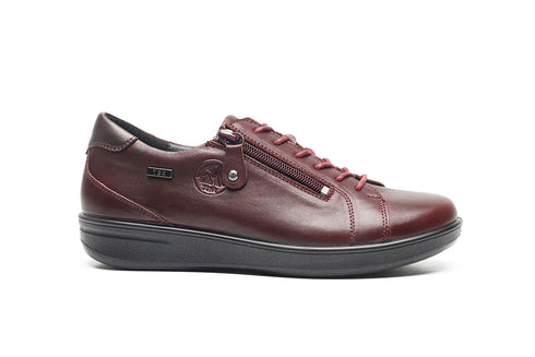 G-Comfort Womens P-6501 Waterproof Yak Leather Wide-Fitting Shoes in Medoc/Wine/Burgundy