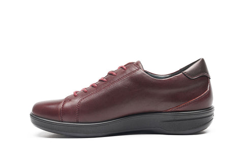 G-Comfort Womens P-6501 Waterproof Yak Leather Wide-Fitting Shoes in Medoc/Wine/Burgundy