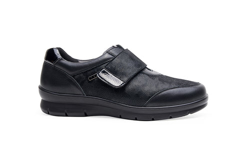 GComfort P-8263 Women’s Extra Wide Black Leather Velcro Shoes – Comfort Footwear for Sensitive Feet