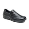 G Comfort Ladies Wide Fit Slip On Shoes P-9813 | Black Leather Everyday Comfort