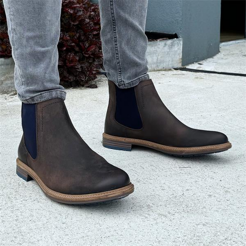 Hush Puppies Mens Brown Justin Leather Cushion Comfort Chelsea Boot