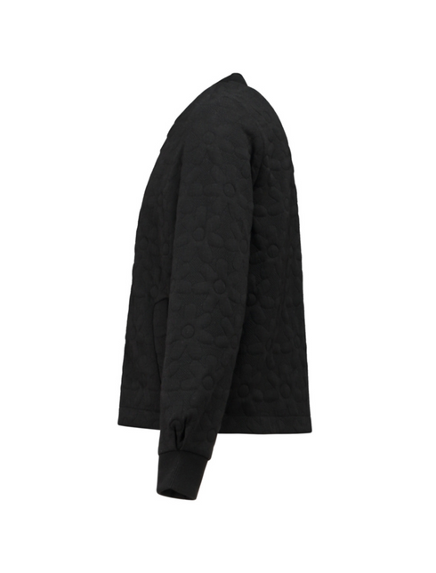 Hailys Ladies Ke44ndra Embossed Black Flower Zip Jacket - PO2306027BL