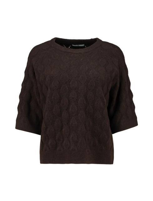 Hailys Ladies La44ila 3/4 Sleeve Knit Top - Cocoa PO2505010