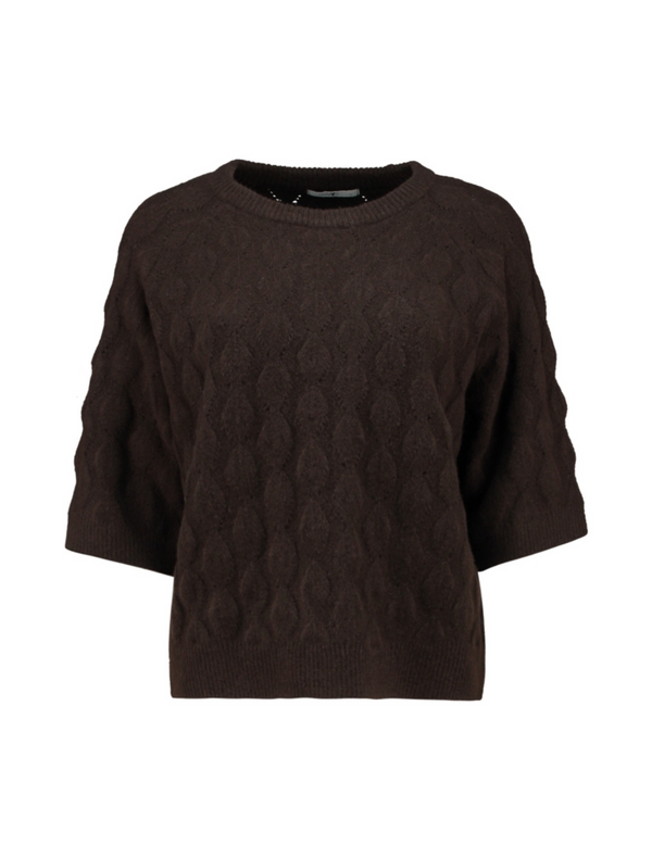 Hailys Ladies La44ila 3/4 Sleeve Knit Top - Cocoa PO2505010