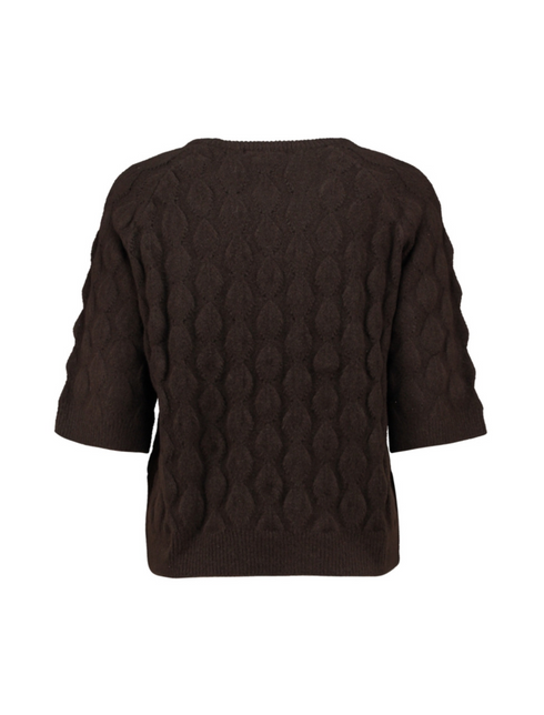 Hailys Ladies La44ila 3/4 Sleeve Knit Top - Cocoa PO2505010
