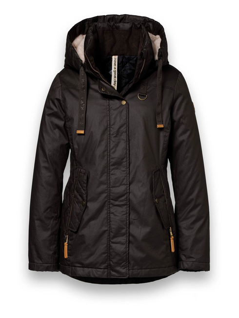 District Womens Praline Wax-Look Jacket PRALINE - Dark Brown