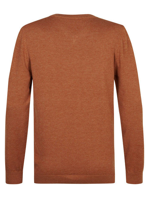 Petrol Men's V-Neck Knitwear KWV200-2127 Copper Orange