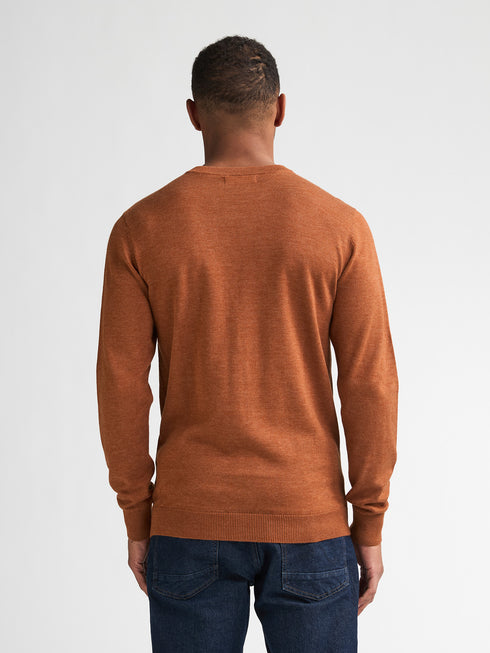 Petrol Men's V-Neck Knitwear KWV200-2127 Copper Orange