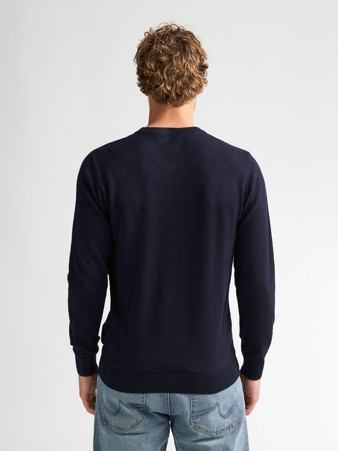 Petrol Men's Crew Neck Knitwear KWR201-5178 Navy Blue