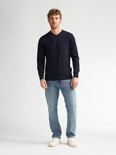 Petrol Men's Crew Neck Knitwear KWR201-5178 Navy Blue