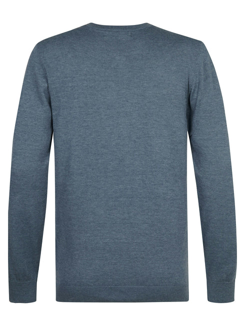 Petrol Men's V-Neck Knitwear KWV200-5202 Storm Blue