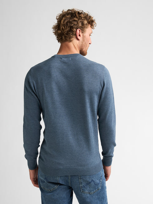 Petrol Men's V-Neck Knitwear KWV200-5202 Storm Blue
