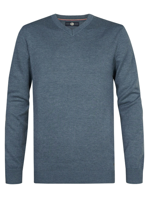 Petrol Men's Crew Neck Knitwear KWR201-5202 Storm Blue