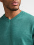 Petrol Men's V-Neck Knitwear KWV200-6186 Teal Green
