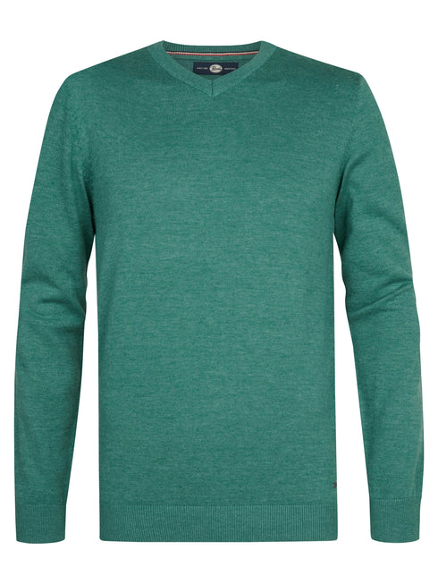 Petrol Men's V-Neck Knitwear KWV200-6186 Teal Green