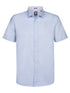 Petrol Industries Men's Plain Short-Sleeve Linen-Cotton Shirt Sky SIS414 5196