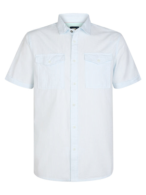 Petrol Industries Men's Sky Blue Short Sleeve Regular Fit Cotton Shirt M-2060-SIS424 5196
