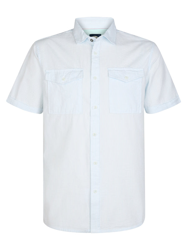 Petrol Industries Men's Sky Blue Short Sleeve Regular Fit Cotton Shirt M-2060-SIS424 5196