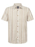 Petrol Industries Men's Ranger Striped Short-Sleeve Cotton Shirt Light Tan M1060-SIS417