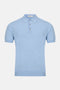 Benetti Menswear Porto Sky Blue Premium Fine-Gauge Cotton Knit Polo Shirt