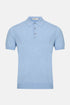 Benetti Menswear Porto Sky Blue Premium Fine-Gauge Cotton Knit Polo Shirt