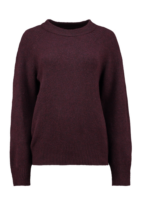 Hailys Womens Le44nia Soft Knit Jumper QJG2601063DC - Dark Cherry Marl