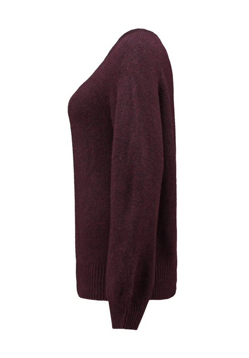 Hailys Womens Le44nia Soft Knit Jumper QJG2601063DC - Dark Cherry Marl