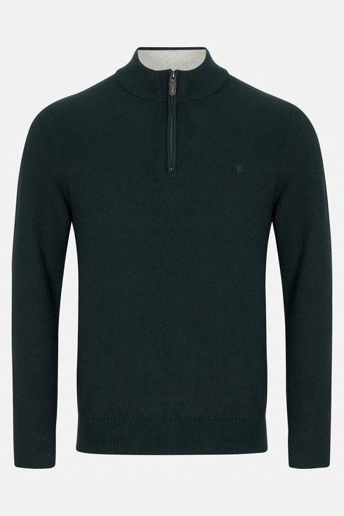 Benetti Quinn Navy Quarter-Zip Knit Sweater