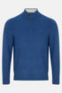 Benetti Quinn Indigo Blue Quarter-Zip Knit Sweater