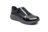 G Comfort Leather Laced Shoe with Zipper R-5189-3S - Black