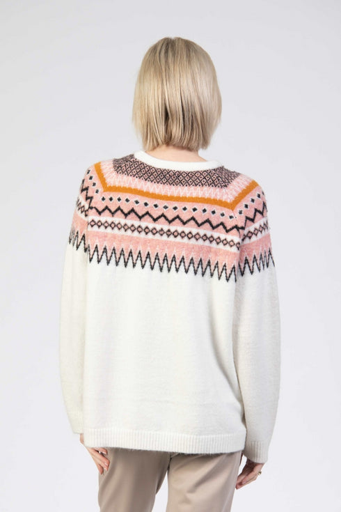 Jessica Graaf Knit Jumper with Fair Isle Shoulder Detail – 30385-010