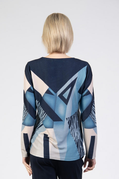 Jessica Graaf Abstract Print Knit Top with Diamanté Detail - 30767-020