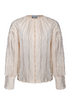 Kimara Rune Textured Fringe Pearl-Button Blouse RUNE - Off White