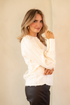 Kimara Rune Textured Fringe Pearl-Button Blouse RUNE - Off White
